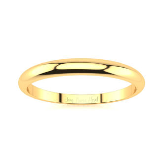 10K Yellow Gold 2MM Heavy Tapered Ladies and Mens Wedding Band, Size 3